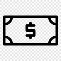 currency, money, paper, note Значок svg