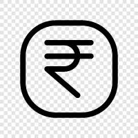 Währung, Inder, Banknoten, Wechselstube symbol