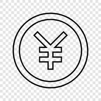 currency, Bank of Japan, interest rates, yen icon svg