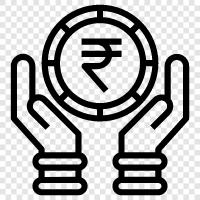 currency, Indian, silver, pound icon svg