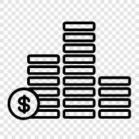 currency, bullion, precious metals, numismatics icon svg