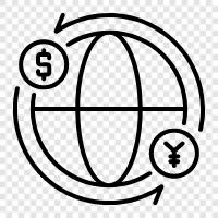 currency exchange, foreign exchange, money transfer, international money transfer icon svg