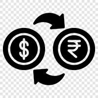 currency exchange, foreign exchange, traveler s check, wire transfer icon svg