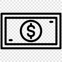 currency, paper money, coins, bills icon svg