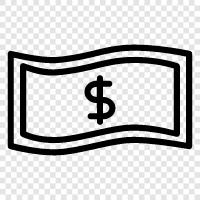 currency, paper, bills, coins icon svg