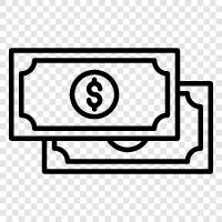 currency, banknotes, bills, paper icon svg