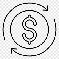 currency, dollar bills, paper money, coins icon svg