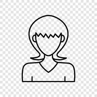 cute short hair girl, pretty short hair girl, fashion short hair girl, short hair girl icon svg