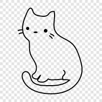 cutest cat, black and white cat, white cat, black and tan icon svg