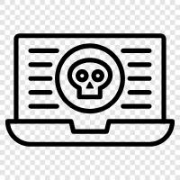 cybersecurity, hack, virus, online icon svg