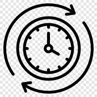 Расчет времени цикла, оценка времени цикла, анализ времени цикла, график времени цикла Значок svg
