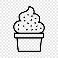 dairy, ice cream, cones, whipped cream icon svg