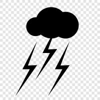 dark clouds, thunderheads, rain, lightning icon svg