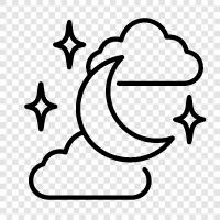 darkness, moon, sky, stars icon svg