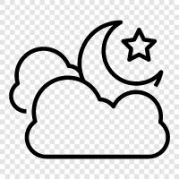 darkness, moon, stars, sky icon svg