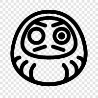 Darumas, Japanese paper doll, Daruma icon svg