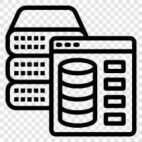 data analysis, data entry, data presentation, data storage icon svg