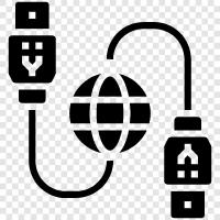 data cable, cable, USB, charging cable icon svg