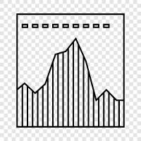 data, graphs, bar, line icon svg