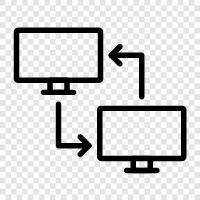 data sharing, data synchronization, data transmissions, data exchange icon svg