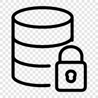 Database Lock, Database Security, Database Encryption, Database Authentication Значок svg