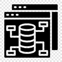 database management, database systems, database design, database administration icon svg