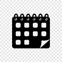 Date, day, time, schedule icon svg