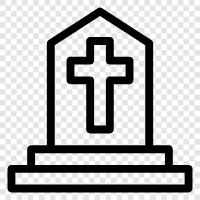 death, cemetery, burial, tombstone icon svg