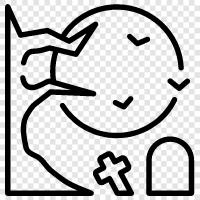 death, graves, burial, cemetery care icon svg