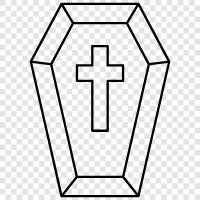 tod, bestattung, einbalsamieren, Coffin symbol