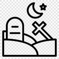 death, graves, burial, cemeteries icon svg