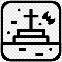 death, funerals, cemetery, memorial icon svg