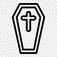 death, burial, embalming, casket icon svg