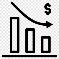 decrease in bar, bar graph, bar chart, decreasing 1. icon svg