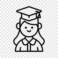 degree, graduate school, university, student icon svg