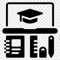 degree, online program, online course, online learning icon svg