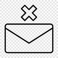 Delete Email, Delete Mailbox, Delete Email Folder, Delete Email Messages icon svg