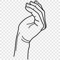 zarte Hand, hübsche Hand, elegante Hand, anmutige Hand symbol