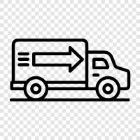 доставка грузов, грузовые автомобили, услуги по доставке грузов, грузовые перевозки Значок svg