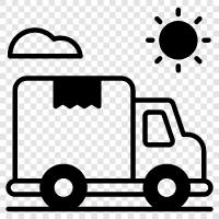teslimat kamyonu, teslimat kamyonu şirketi, teslimat minibüsü ikon svg