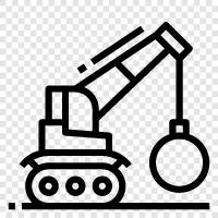 demolition equipment, demolition contractor, demolition services, demolition crane icon svg