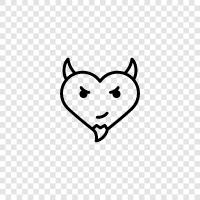 demon, heart, love, romance icon svg