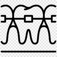 dental braces, orthodontic braces, metal braces, plastic braces icon svg