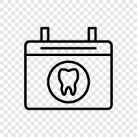 Dentalkalender, Dentaltermin, Dentalpflege, Dentalhygiene symbol