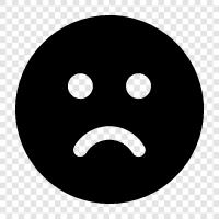 depressed, unhappy, blue, down icon svg