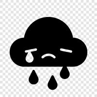 depressing cloud, dark cloud, dismal day, downcast day icon svg