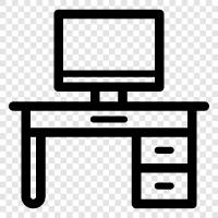 desk, work station, computer desk, home office desk icon svg