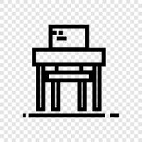 desk, office desk, work desk, computer desk icon svg