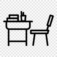 desk, student, writing, studying icon svg