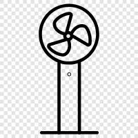 desk fan, oscillating fan, fan for desk, small stand fan icon svg